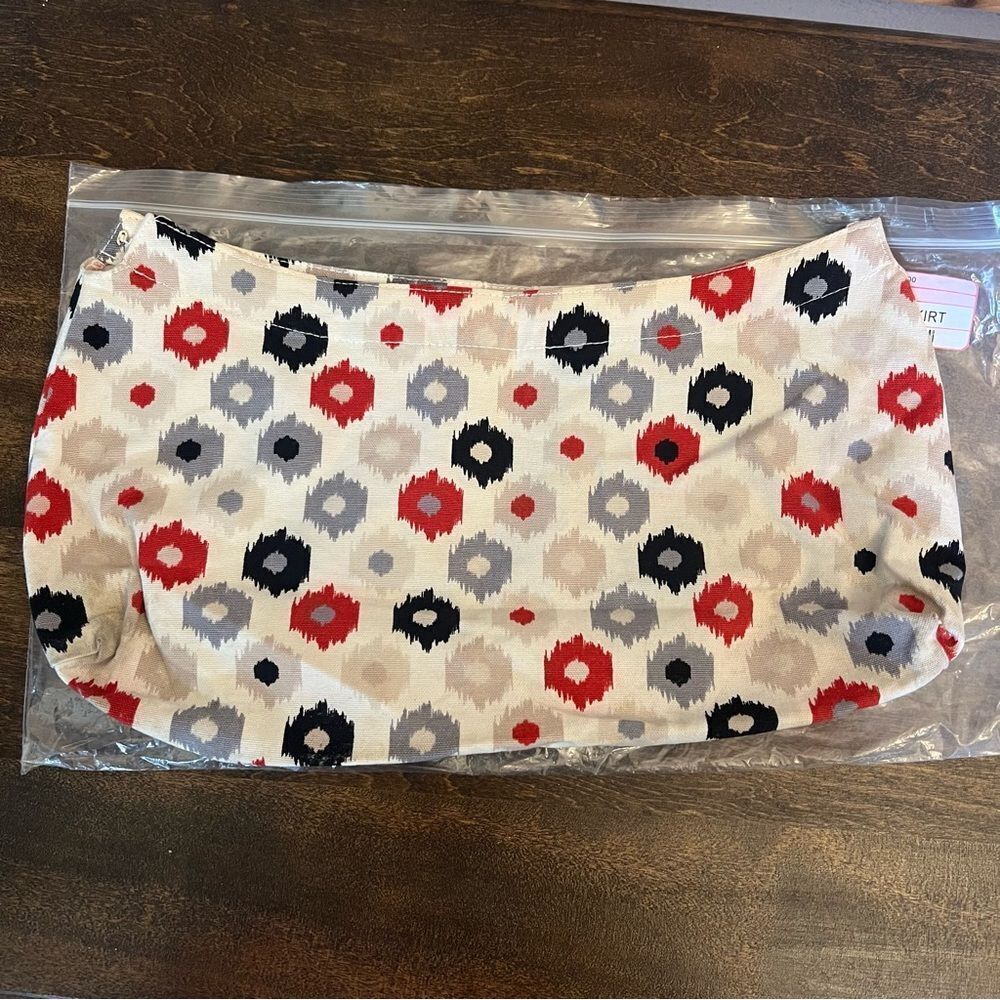 Thirty-One Patterned Clutch - Red, Black, Gray, Cream